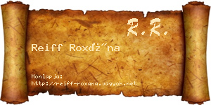 Reiff Roxána névjegykártya